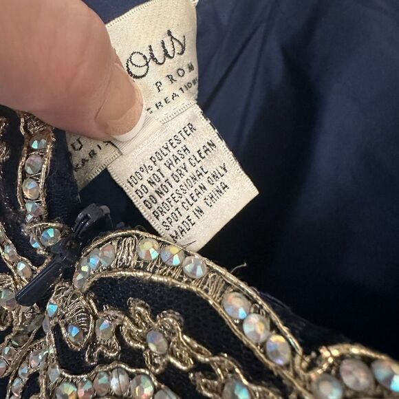 Envious Couture Karishma Navy Formal Gown Prom Homecoming Sz 4 - Picture 4 of 8